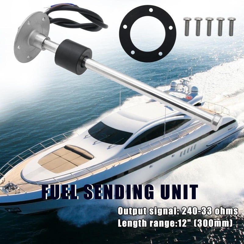 Geloo 240-33ohm 12" Marine Fuel Sending Unit - Gas Tank Sender with Fuel Gauge - Water Level Sensor (300mm) for Car and Boat - Image 5